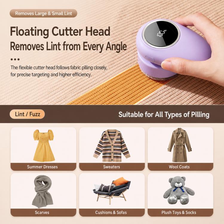 Electric Digital Display Fabric Sweater Shaver