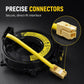 Clock spring spiral cable with exposed yellow connectors and black housing