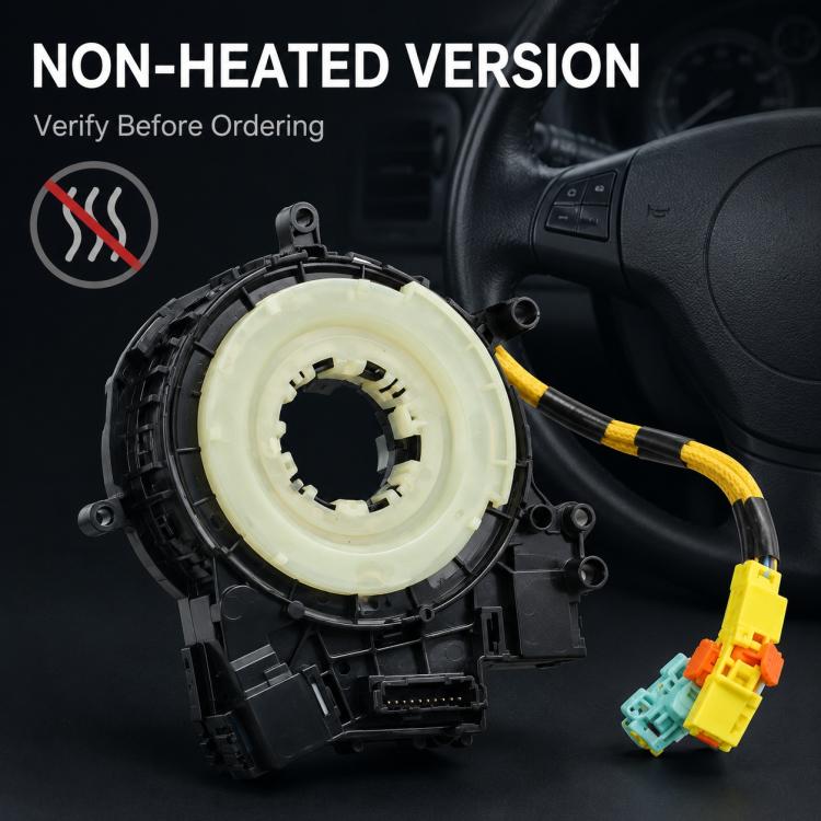 Steering wheel airbag clock spring spiral cable with yellow and turquoise connector plugs