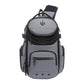 Grey and black men's large utility chest sling bag with front zip pocket and shoulder strap.