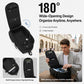 Black wide-opening chest bag with open compartment and multiple zip pockets, laid flat.