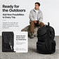 Black multifunction chest bag with quick-access front pockets and adjustable shoulder strap