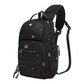 Camouflage crossbody chest bag with adjustable strap and front zip pocket organizer.