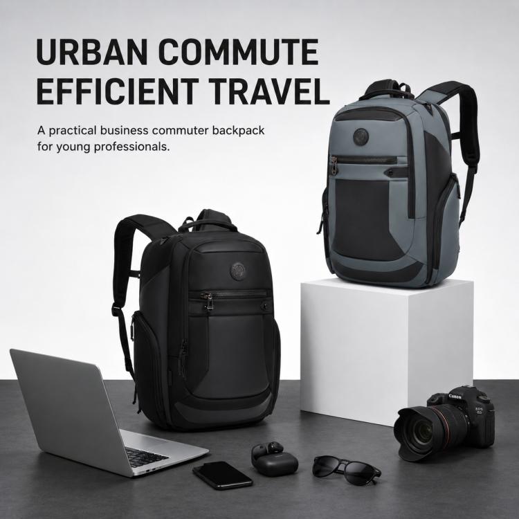 OZUKO Men Business Backpack Large Capacity Waterproof 15.6-inch Laptop Bag