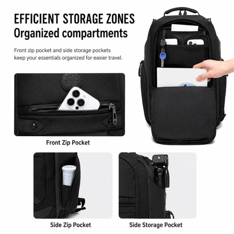 OZUKO Men Business Backpack Large Capacity Waterproof 15.6-inch Laptop Bag