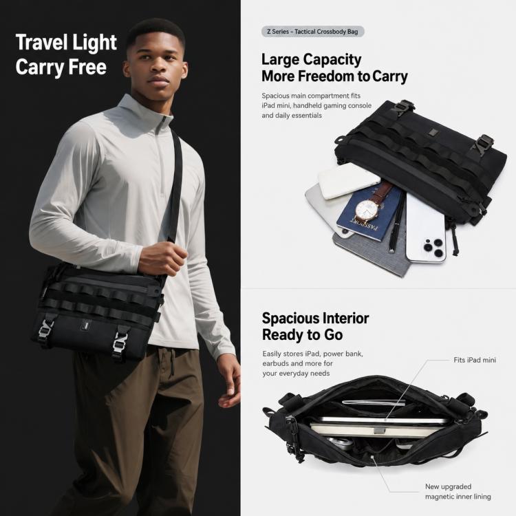 OZUKO Multifunctional Outdoor Portable Storage Commuter Shoulder Bag