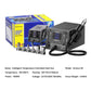 Hot air rework station kit with box, cables, and multiple nozzle attachments