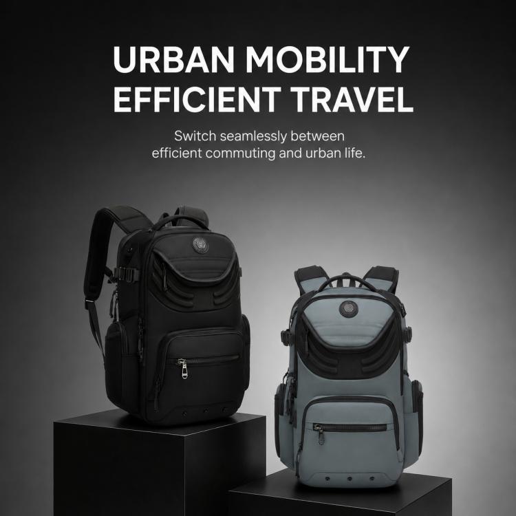 OZUKO Men Business Laptop Bag Large Capacity Techwear Commuter Backpack