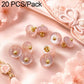 Light pink resin disc buttons with gold-tone loops, 20-pack decorative fasteners