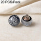 Glass bead Chinese knot button set, dark transparent with silver flecks, metal loop backing