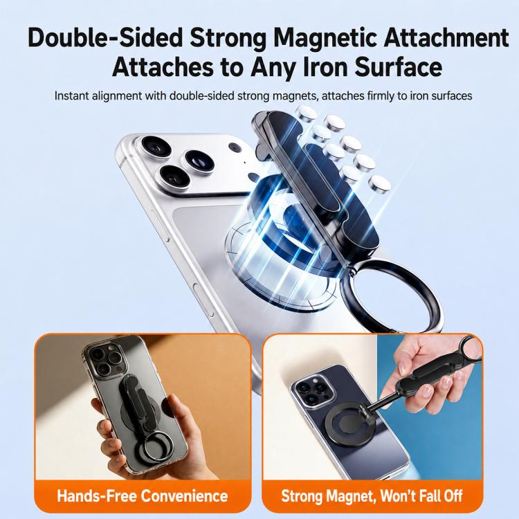 D73-1 360 Degree Rotating Foldable Double-Sided Magnetic Phone Holder for All-Scene Use