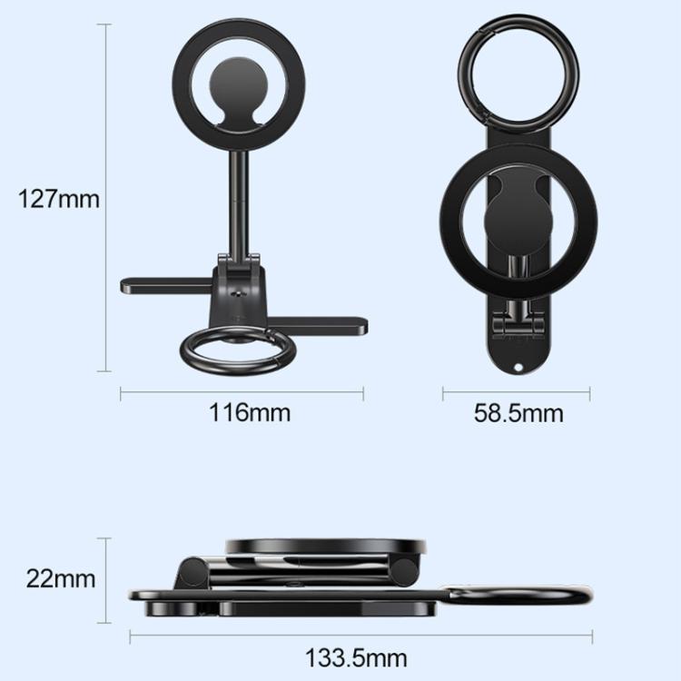 D73-1 360 Degree Rotating Foldable Double-Sided Magnetic Phone Holder for All-Scene Use