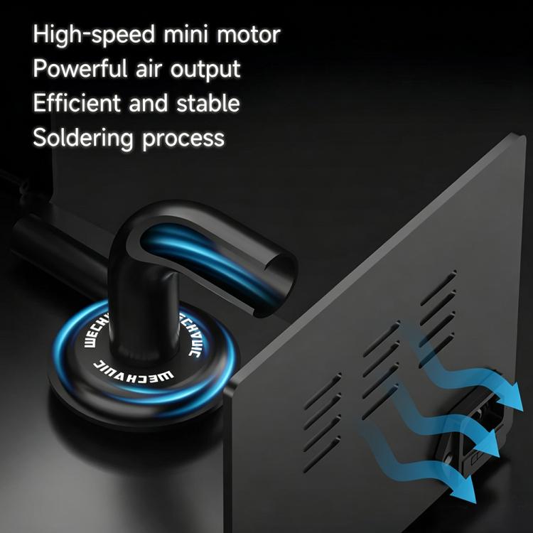 Hot air gun nozzle with high-speed motor for efficient, stable soldering airflow