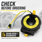 Airbag clock spring spiral cable with yellow coil and two connector plugs