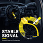 Clock spring spiral cable near steering wheel components, yellow wire on black housing
