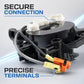 Clock spring spiral cable with white plug and orange electrical connector terminal