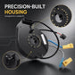 Steering wheel airbag clock spring spiral cable assembly with mounting housing