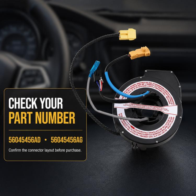 Steering wheel airbag clock spring spiral cable assembly installed behind steering wheel