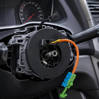 Car steering wheel airbag clock spring with orange cable and blue/green connectors
