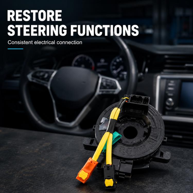 Airbag clock spring spiral cable with black housing and multicolor electrical connectors