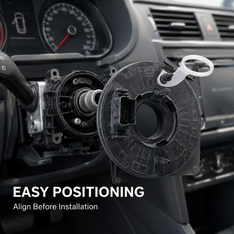 Car steering wheel clock spring assembly, black spiral housing with metal spring core
