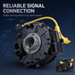 Car airbag clock spring spiral cable, black unit with yellow wire and electrical connector