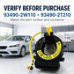 Car airbag clock spring spiral cable, black housing with yellow connector and label