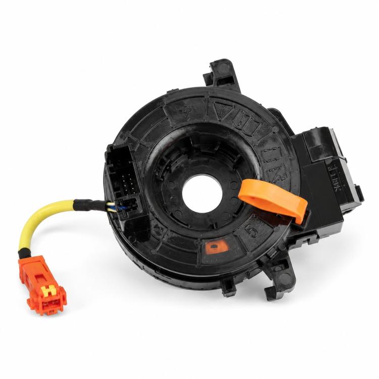 Steering wheel clock spring assembly with yellow and orange wiring lead