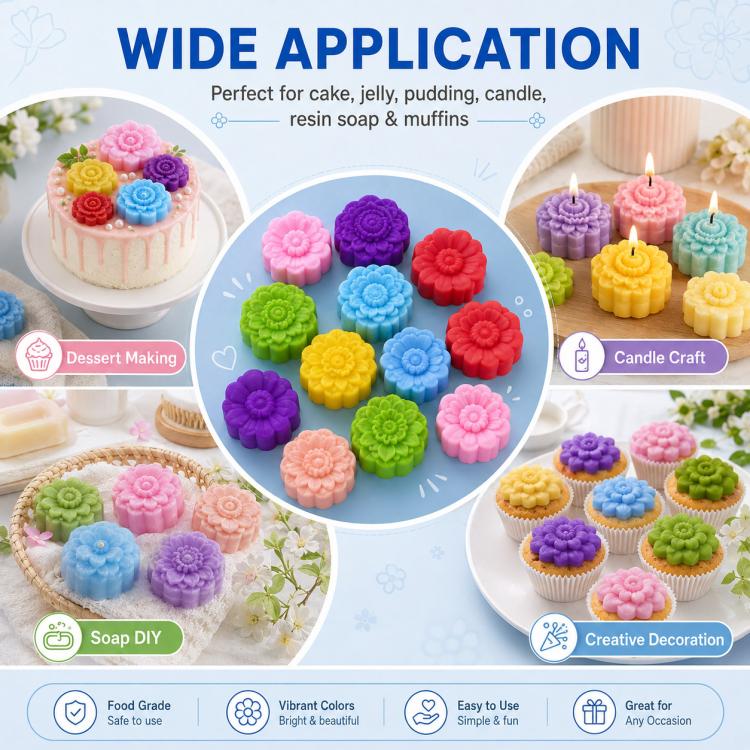 10 PCS/Pack High-Temperature Flower Silicone Mold