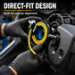 Airbag clock spring spiral cable, black housing with yellow wire and white electrical connector