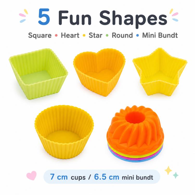 50 PCS/Pack Silicone Cake Baking Mold