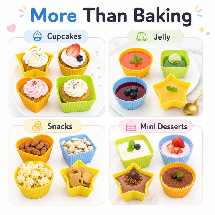50 PCS/Pack Silicone Cake Baking Mold