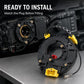 Steering wheel airbag clock spring spiral cable, black ring with yellow and red clips