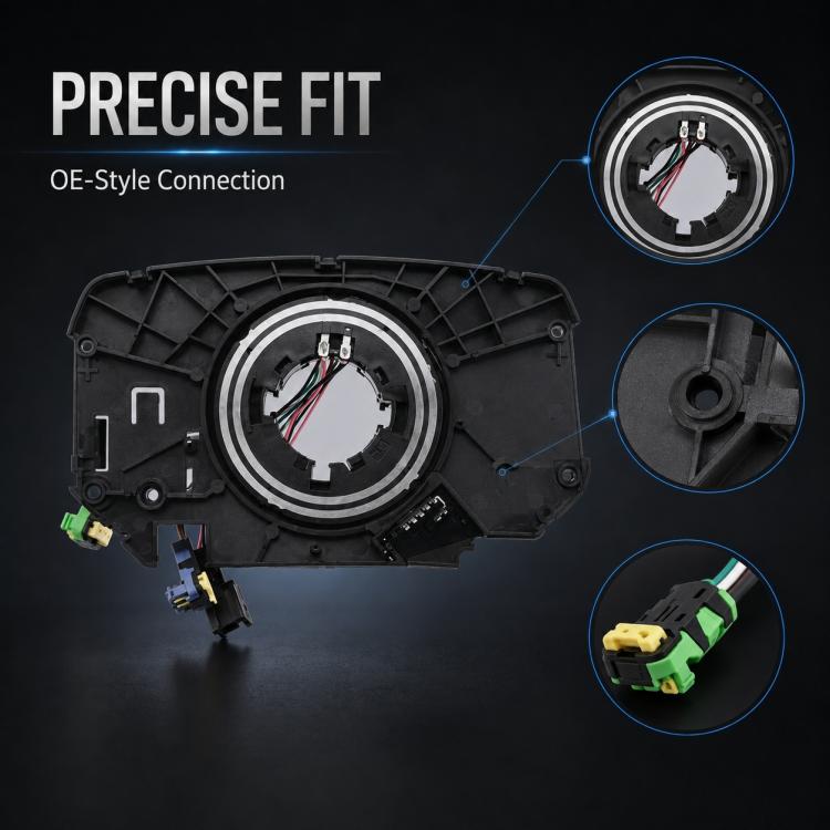 Airbag clock spring spiral cable unit with central ring and colored wires