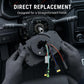 Airbag clock spring spiral cable module held by gloves, with wire connectors