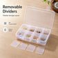 8-Compartment Adjustable Dividers Clear Plastic Organizer Box, 8-Compartment