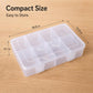 8-Compartment Adjustable Dividers Clear Plastic Organizer Box, 8-Compartment
