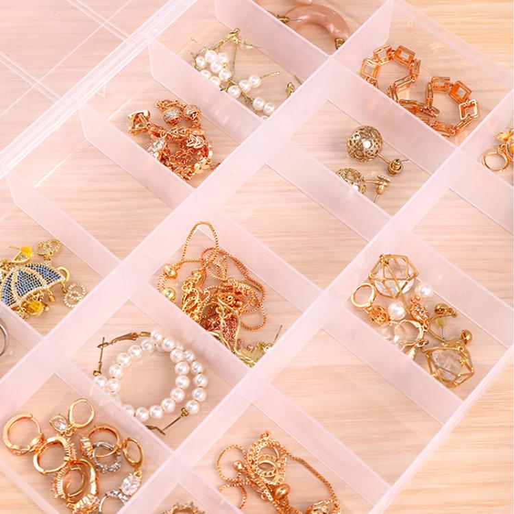 18-Compartment Non-Removable Clear Plastic Organizer Box, 18-Compartment