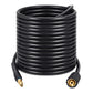 Rolled black rubber high-pressure washer water outlet hose with brass quick-connect fittings