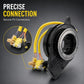 Steering wheel clock spring spiral cable with connector plugs and yellow wire bundle