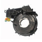 Car steering wheel clock spring spiral cable, front view with circular housing and wiring
