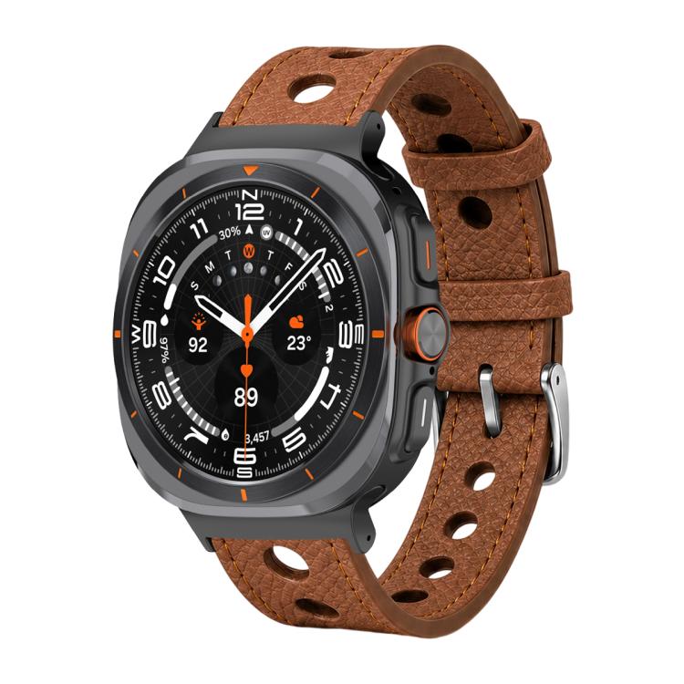 xDfind Hole Palm Texture Vegan Leather Watch Band, For Galaxy Watch Ultra2 2026 / 2025 / 1 2024, For Galaxy Watch9 / 8 / 8 Classic