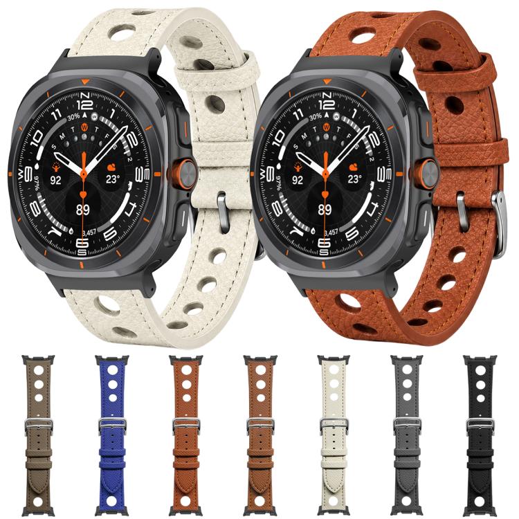 xDfind Hole Palm Texture Vegan Leather Watch Band, For Galaxy Watch Ultra2 2026 / 2025 / 1 2024, For Galaxy Watch9 / 8 / 8 Classic