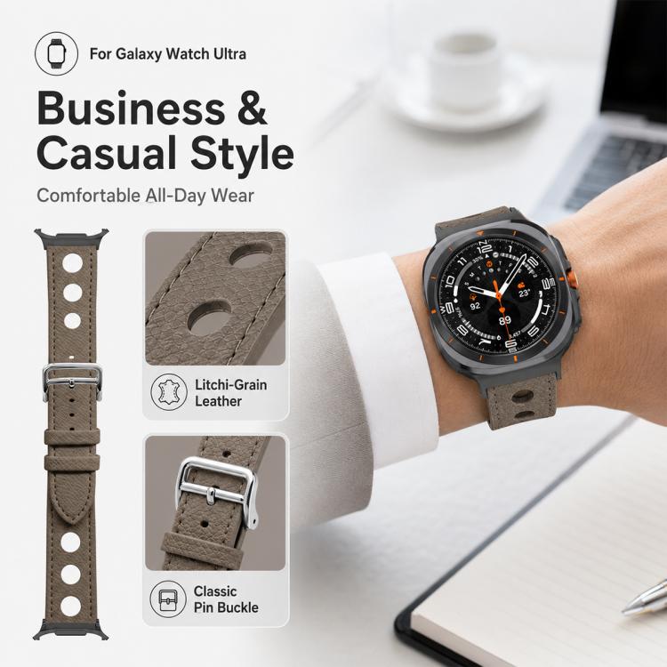 xDfind Hole Palm Texture Vegan Leather Watch Band, For Galaxy Watch Ultra2 2026 / 2025 / 1 2024, For Galaxy Watch9 / 8 / 8 Classic