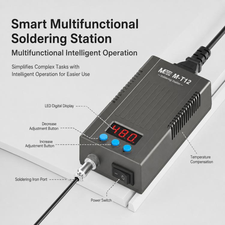MaAnt M-T12 75W Portable Temperature Adjustable Intelligent Welding Station, EU Plug, US Plug