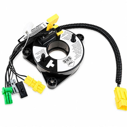 Steering wheel airbag clock spring spiral cable with wiring connectors and yellow plug