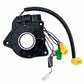 Clock spring spiral cable housing with wiring harness and yellow/green electrical connectors