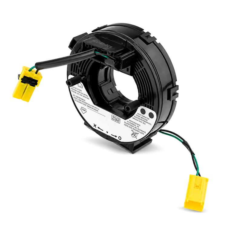 Steering wheel clock spring spiral cable with yellow airbag connectors and wires