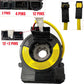 Steering wheel clock spring spiral cable with multi-pin connector and yellow wiring