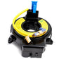 Steering wheel airbag clock spring assembly with yellow cable and blue connectors